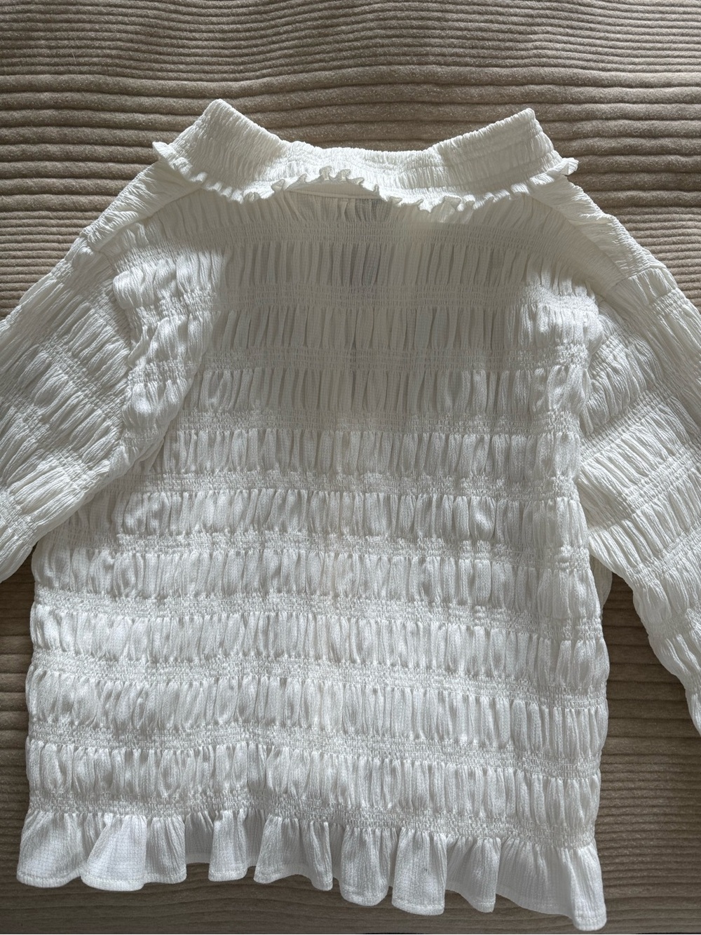 Maeve Ivory Textured Ruffle Blouse - Picture 5 of 5